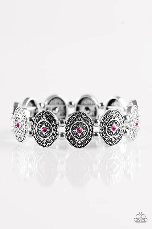 Paparazzi - Girl Grandeur - Pink Bracelet