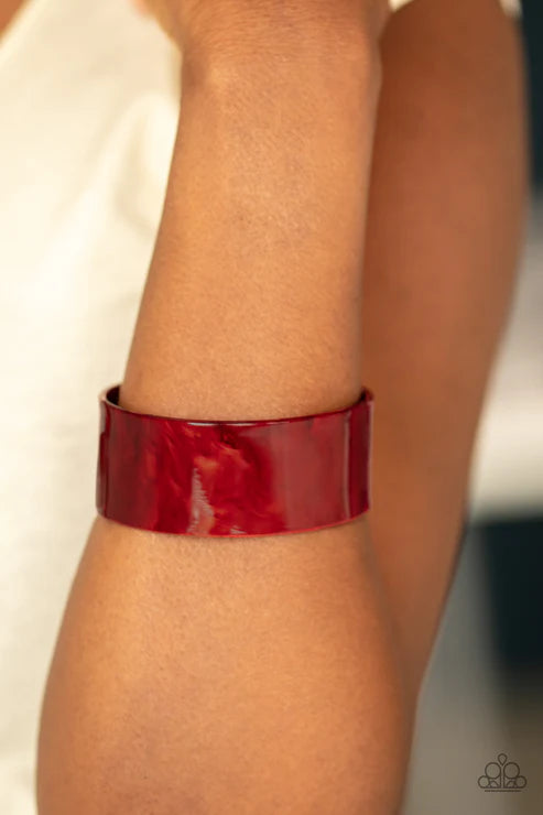 Paparazzi - Glaze Over - Red Bracelet