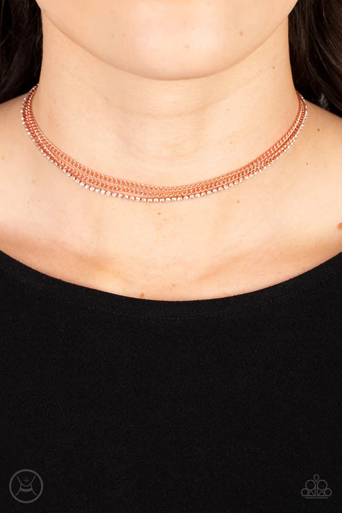 Paparazzi - Glitzy Gusto - Copper Necklace