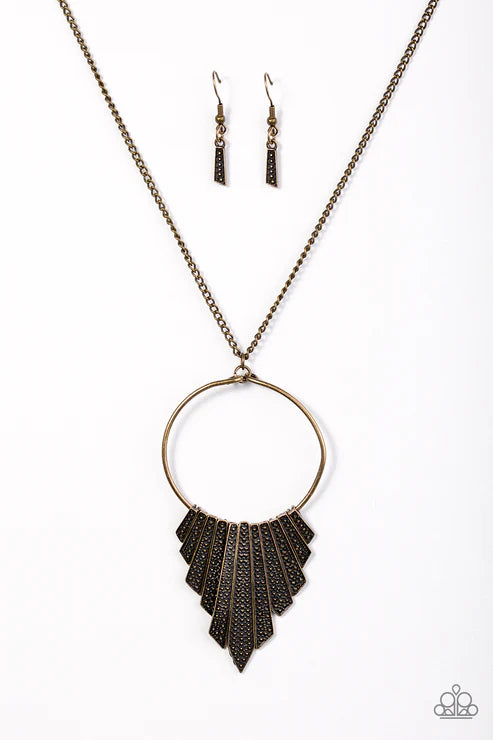 Paparazzi - Going Gladiator - Brass Necklace