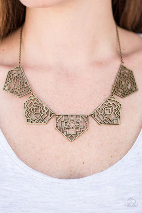 Paparazzi - Hacienda Heights - Brass Necklace