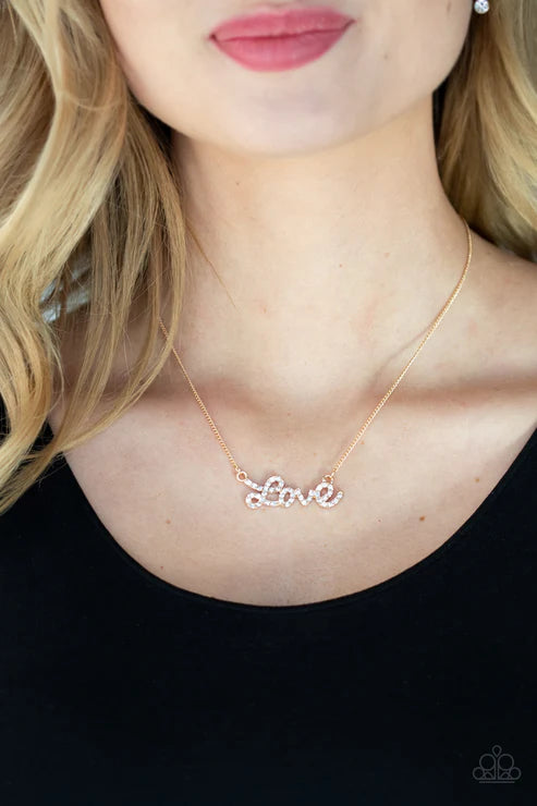 Paparazzi - Head Over Heels In Love - Gold Necklace