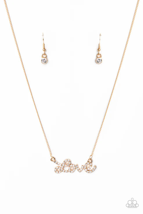 Paparazzi - Head Over Heels In Love - Gold Necklace