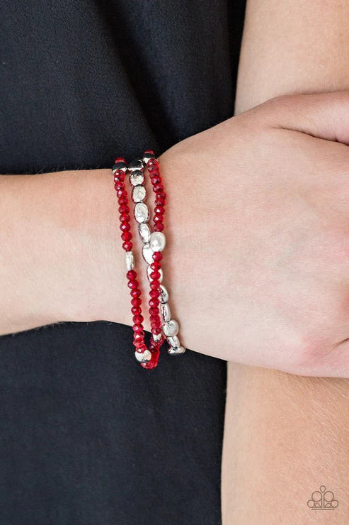 Paparazzi - Hello Beautiful - Red Bracelet