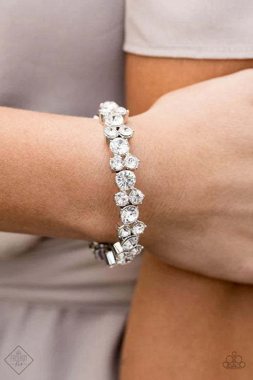 Paparazzi - Here Comes The Bribe - White Bracelet