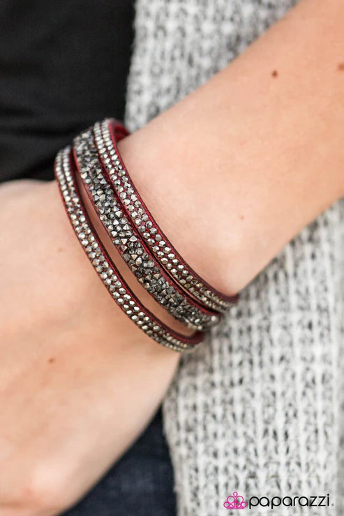 Paparazzi - I Love Rock N Roll - Red Bracelet