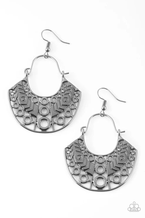 Paparazzi - Indigenous Idol - Black Earrings