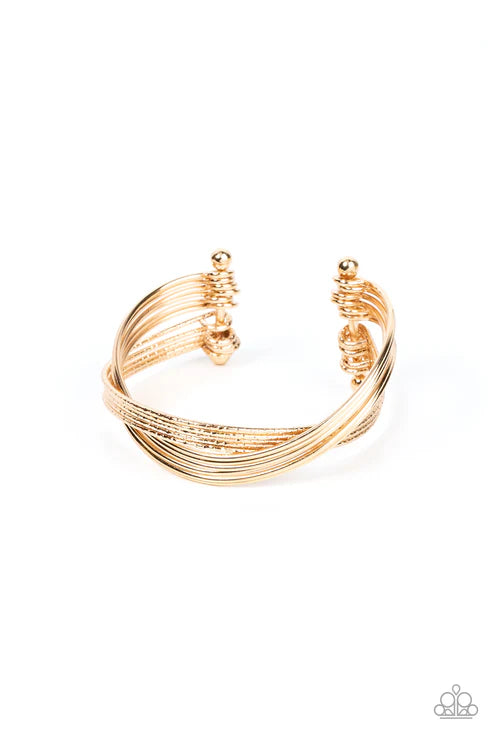 Paparazzi - Industrialized Shimmer - Gold Bracelet