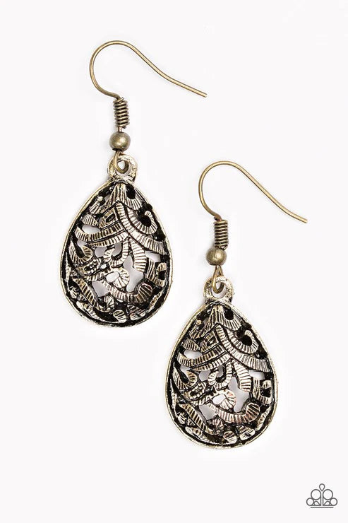 Paparazzi - Jungle Vines - Brass Earrings