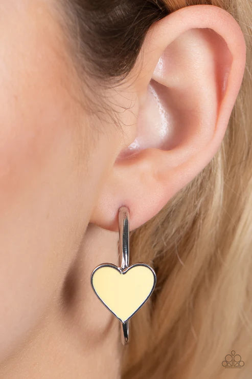 Paparazzi - Kiss Up - Yellow Earrings