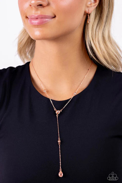 Paparazzi - Lavish Lariat - Copper Necklace