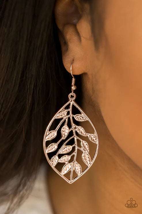Paparazzi - Lay It On The Vine - Rose Gold Earrings