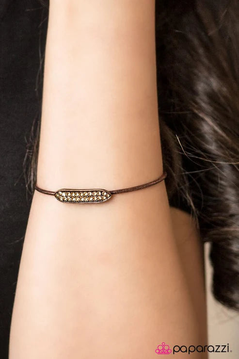 Paparazzi - Leave A Little Sparkle - Copper Bracelet