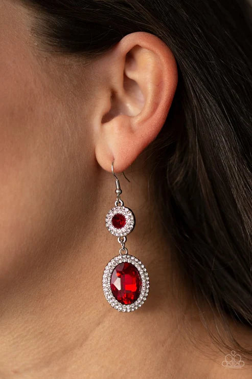 Paparazzi - Let It BEDAZZLE - Red Earrings