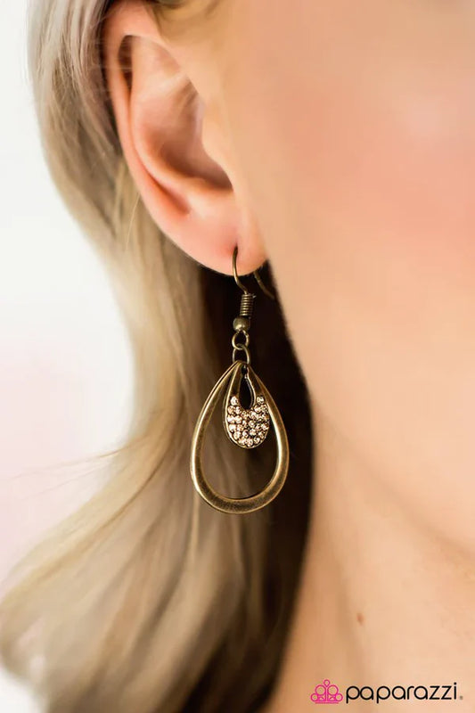 Paparazzi - Light Storm - Brass Earrings
