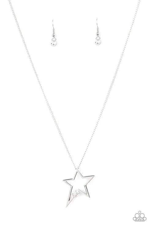 Paparazzi - Light Up The Sky - White Necklace