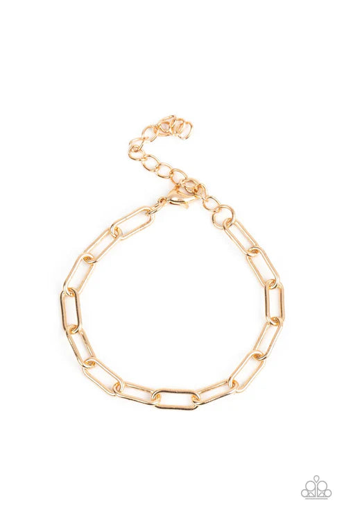 Paparazzi - Lit Locomotion - Gold Bracelet