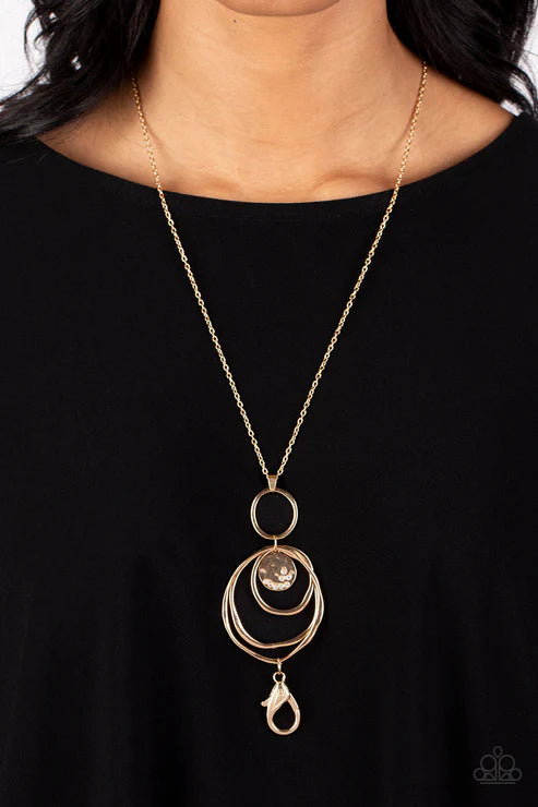 Paparazzi - Mermaid Maestoso - Gold Lanyard Necklace