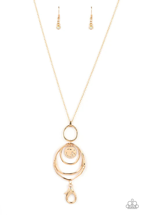 Paparazzi - Mermaid Maestoso - Gold Lanyard Necklace