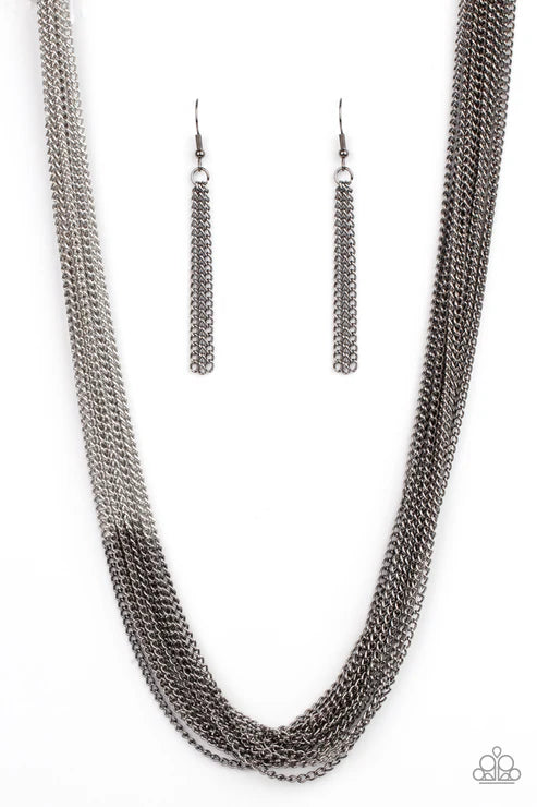 Paparazzi - Metallic Merger - Black Necklace