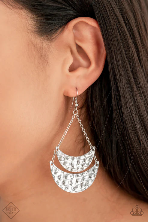 Paparazzi - Moon Landings - Silver Earrings