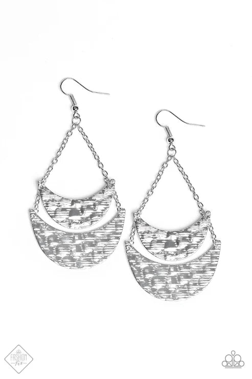 Paparazzi - Moon Landings - Silver Earrings