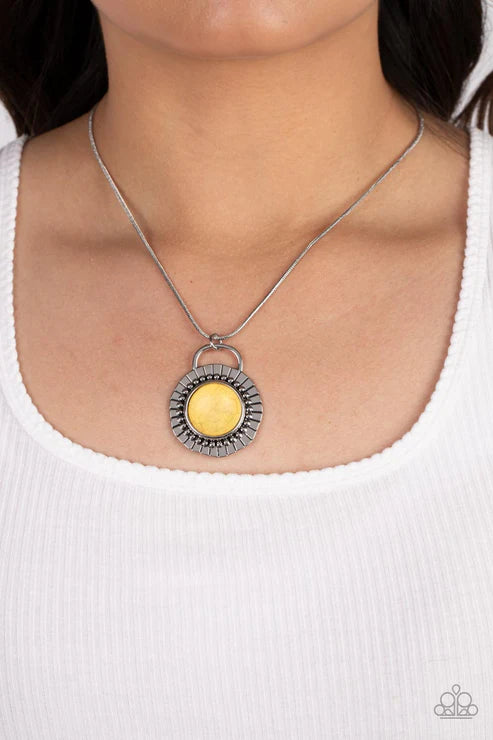 Paparazzi - New Age Nomad - Yellow Necklace