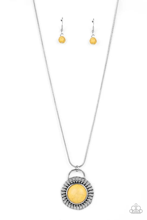 Paparazzi - New Age Nomad - Yellow Necklace