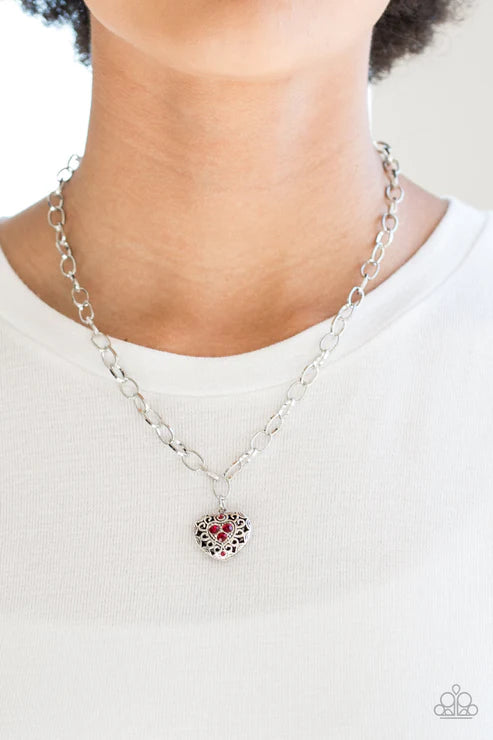 Paparazzi - No Love Lost - Red Necklace