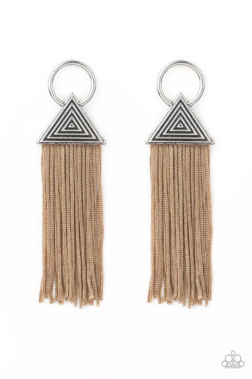 Paparazzi - Oh My GIZA - Brown Earrings