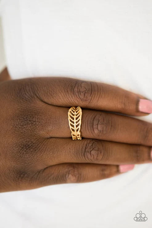Paparazzi - Only Time Quill Tell - Gold Ring