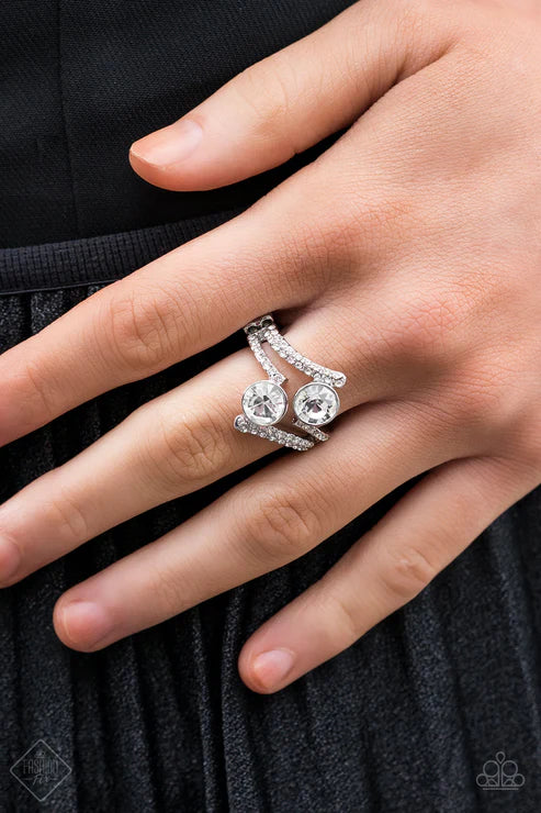 Paparazzi - Over The Top Glamour - White Ring