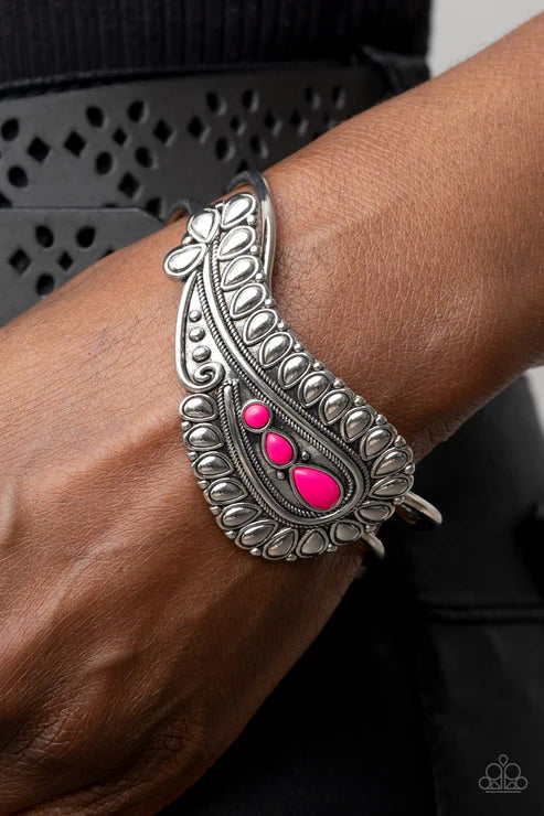 Paparazzi - Paisley Prairie - Pink Bracelet