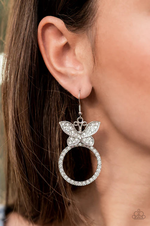 Paparazzi - Paradise Found  - White Earrings