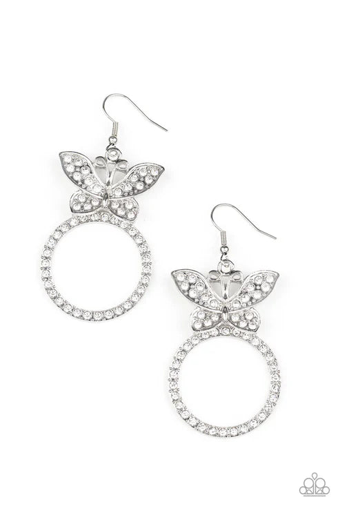 Paparazzi - Paradise Found  - White Earrings