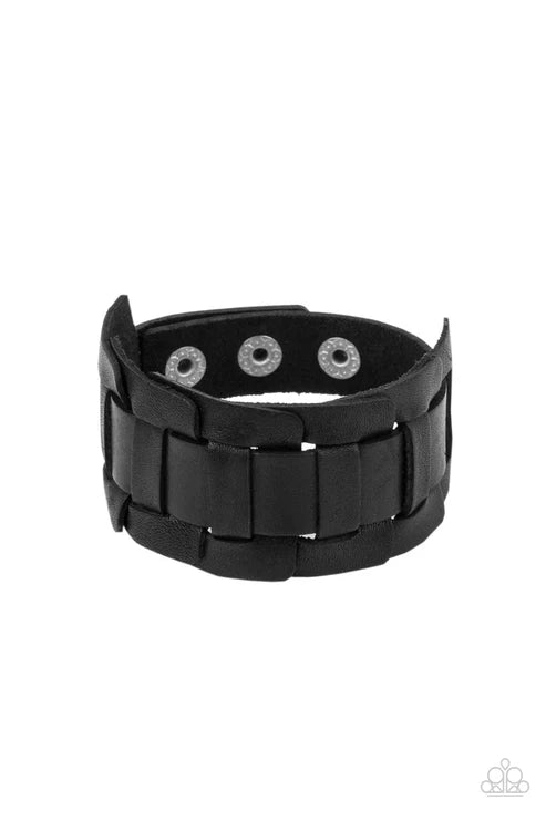 Paparazzi - Plainly Plaited - Black Bracelet