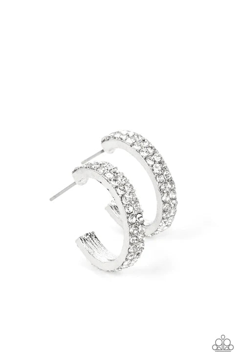 Paparazzi - Positively Petite - White Earrings