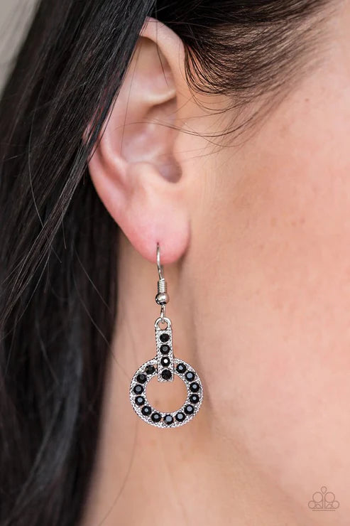 Paparazzi - Pour Some Glitter On Me - Black Earrings