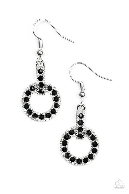 Paparazzi - Pour Some Glitter On Me - Black Earrings