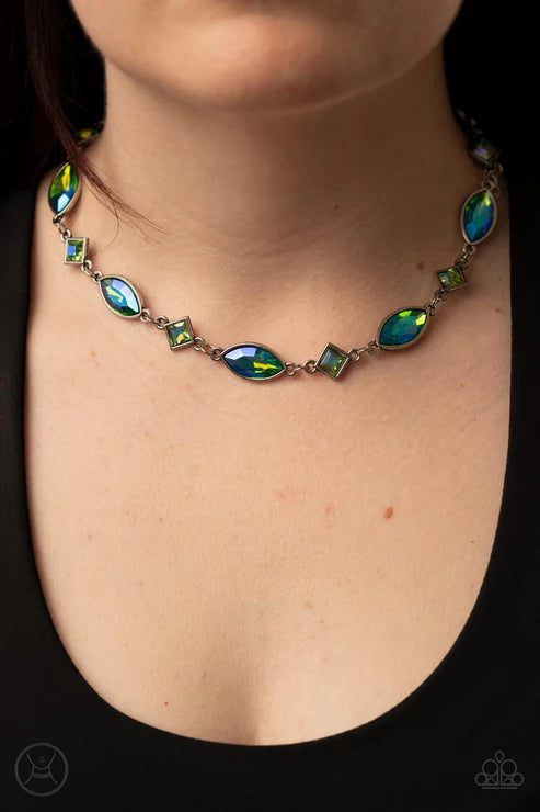 Paparazzi - Prismatic Reinforcements - Green Necklace