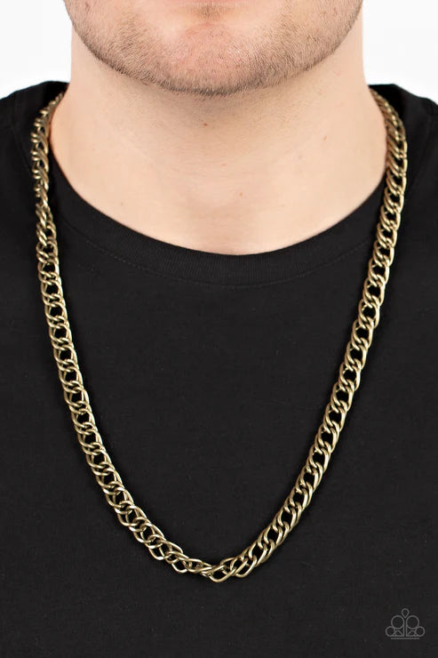 Paparazzi - Pro League - Brass Men's Necklace