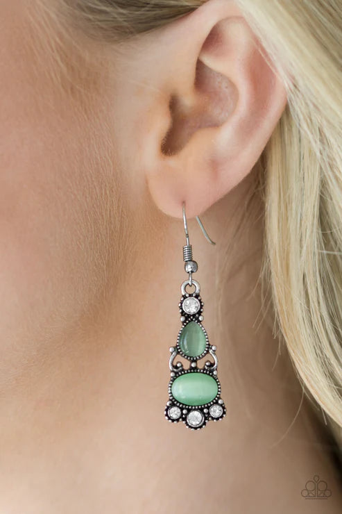 Paparazzi - Push Your LUXE - Green Earrings