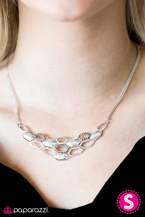 Paparazzi - Queen Of The Hive - Silver Necklace