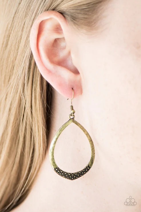 Paparazzi - Radically Rustic - Brass Earrings