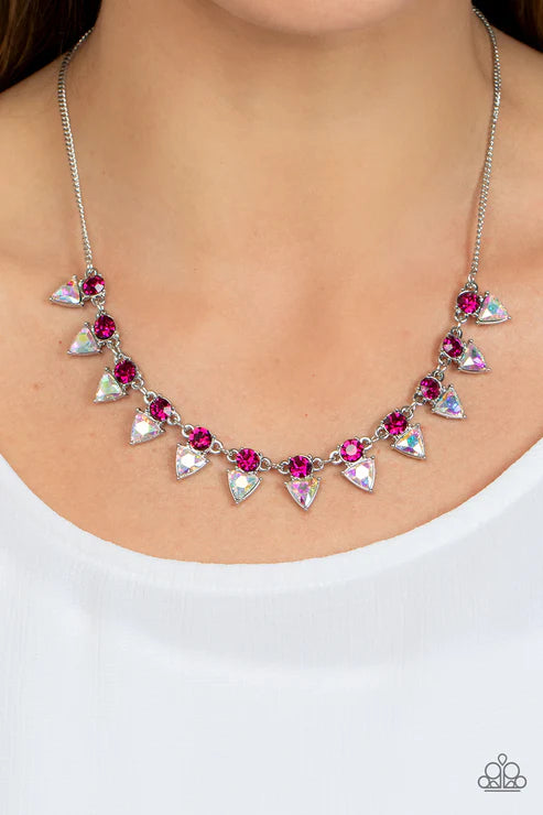 Paparazzi - Razor-Sharp Refinement - Pink Necklace