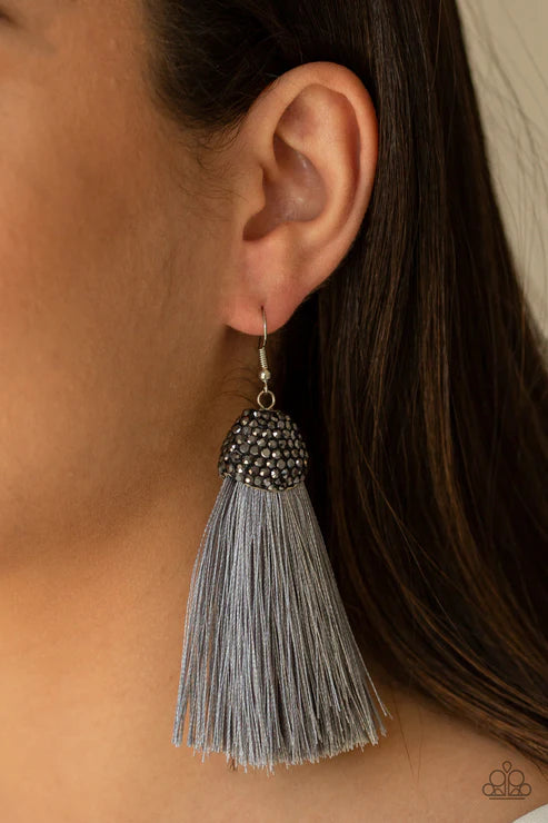 Paparazzi - Razzle Riot - Silver Earrings