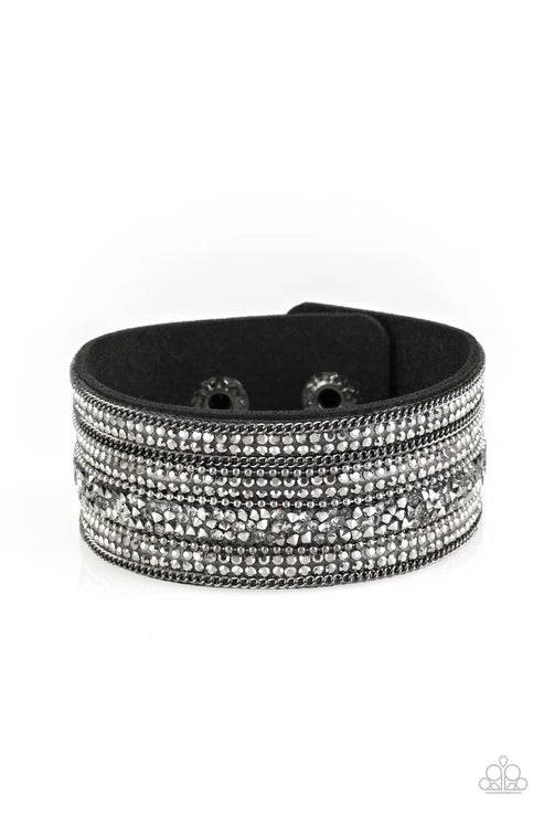 Paparazzi - Really Rock Band - Black Bracelet