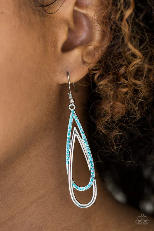 Paparazzi - Reign Storm - Blue Earrings