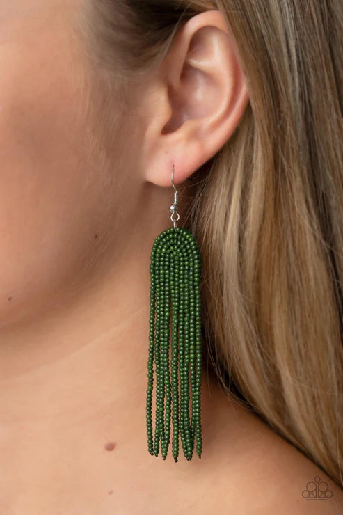 Paparazzi - Right as RAINBOW - Green Earrings