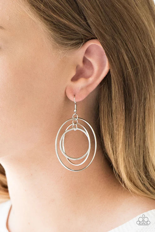 Paparazzi - Rippling Radiance - Silver Earrings